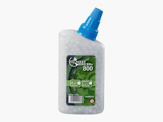 Combat Zone Basic BBs 6 mm, 0,20 g, weiß, 800 St., Flasche