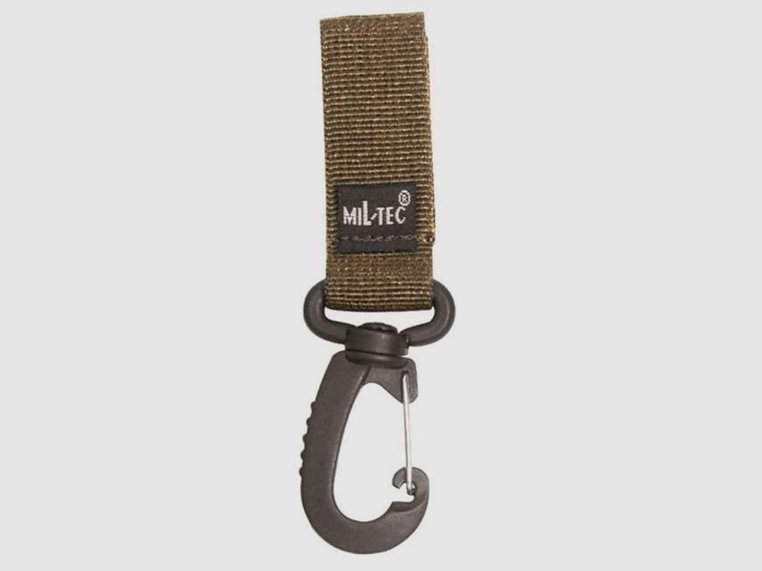 GÜRTELSCHLAUFE MIT KLETTVERSCHLUS UND KARABINER COYOTE