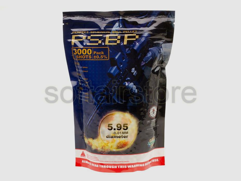Perfect Airsoft BB`s 0.25g (3.000 Stück) diameter 5,95mm - Weiß