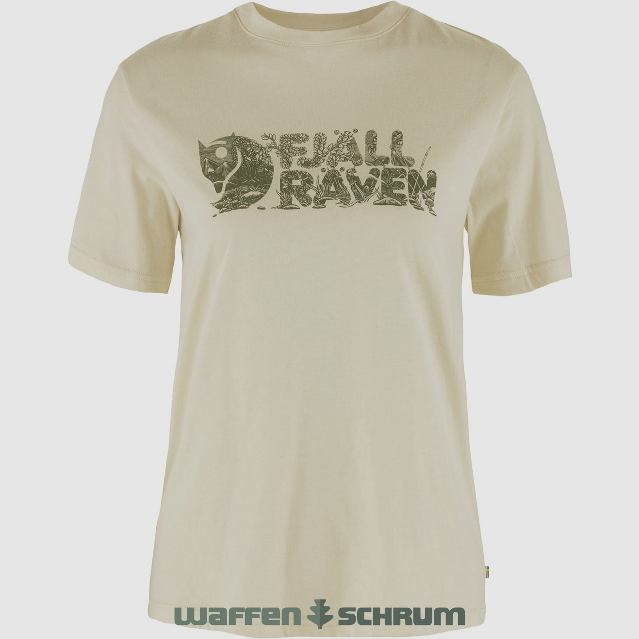 Fjällräven T-Shirt Lush Logo Chalk White