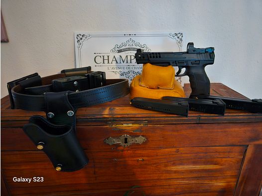 H&K SFP9 Match OR - grotere rear sight & front sight - Burris - 8 magazines & Sickinger riem - ruil ook tegen horloge!