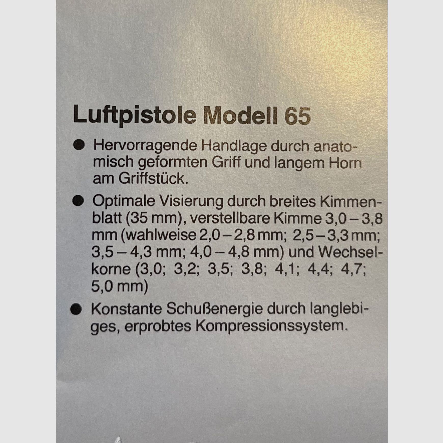 Feinwerkbau Model 65