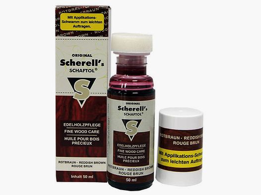 Scherell's Schaftol Rotbraun, 50ml mit Applikationsschwamm