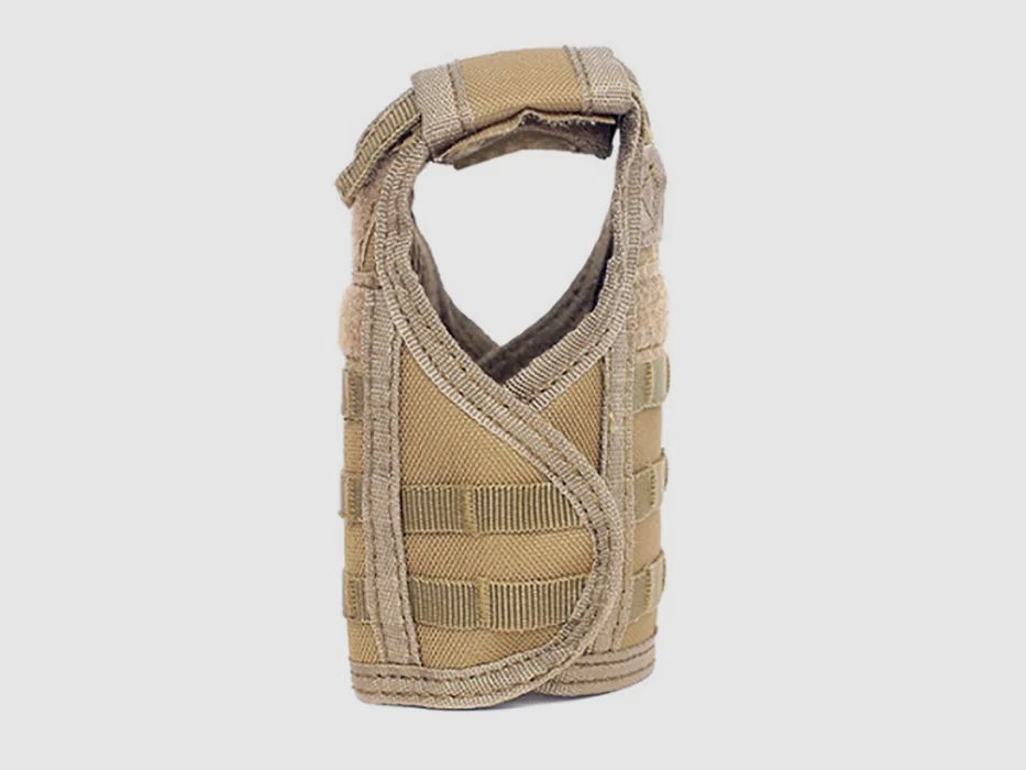 Mini Schutzweste für Bierflasche / Weinflasche / Thermosflasche - Sand