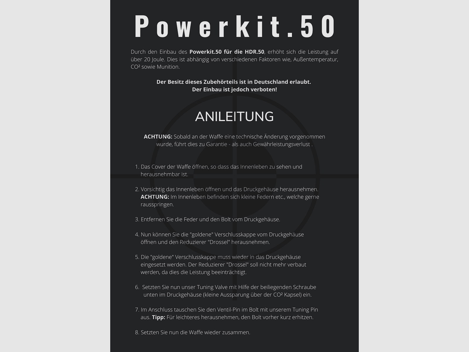 Powerkit.50 V2 for HDR50 + GEN.2 | 7,5j Version Exportventil | Maximale Power | 20-30J
