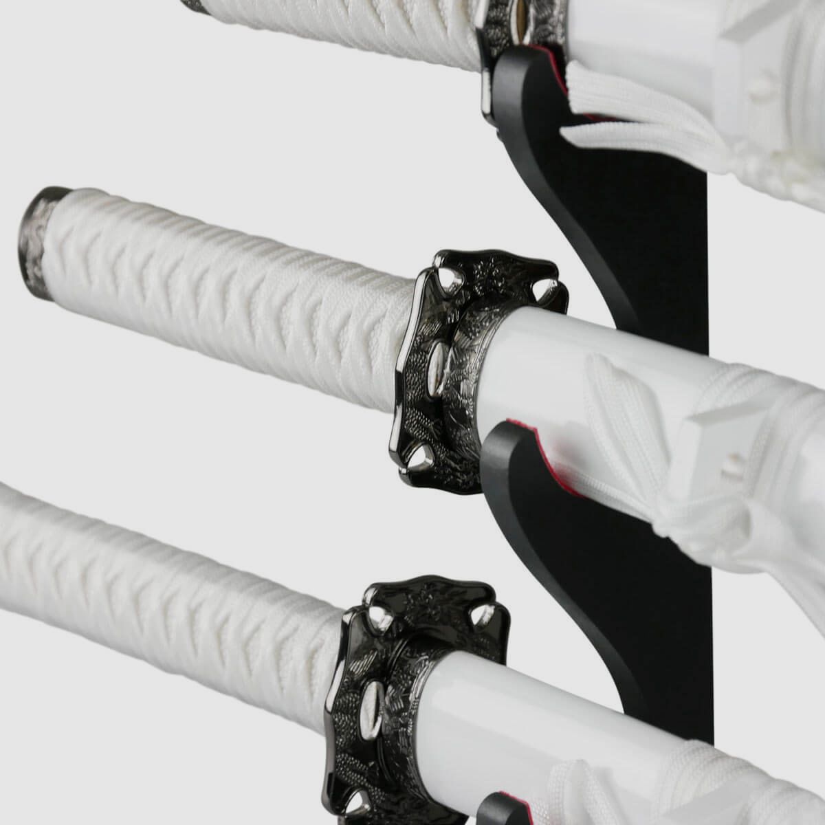 Epic Swords Katana Wakizashi Tanto White Dragon Schwertset mit stumpfen Klingen inklusive Schwertstnder und Zubehr