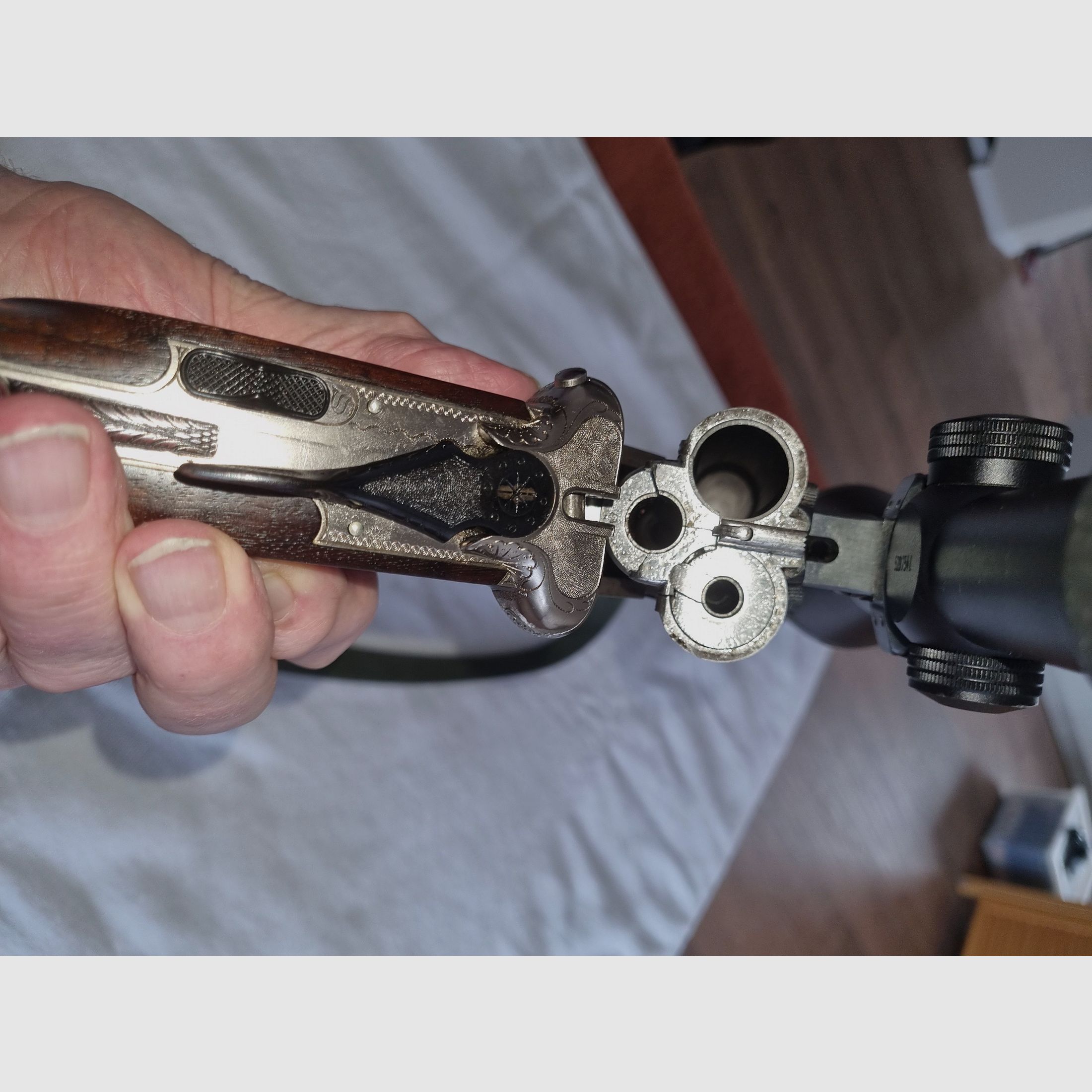 Krieghoff Drilling 7x65, Einstecklauf 22er Magnum, Kahles Zielfernrohr