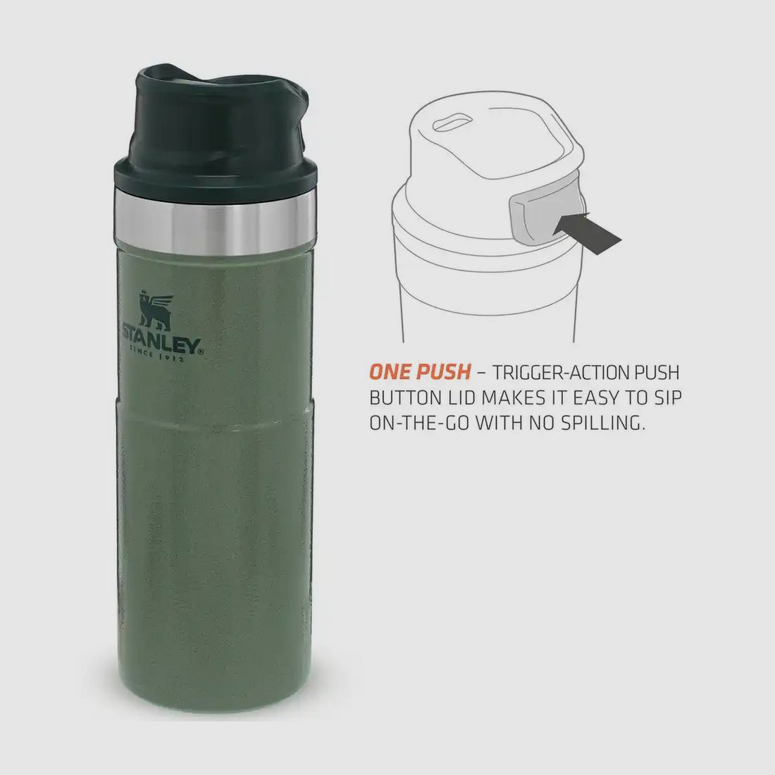 Stanley Trinkbecher Classic Trigger Action Travel Mug 473 ml Grün