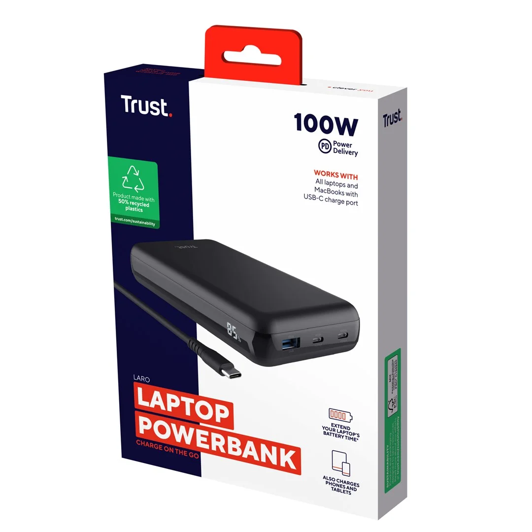 Powerbank do laptopa Trust Laro 100W Black, zdjęcie 16 z 18