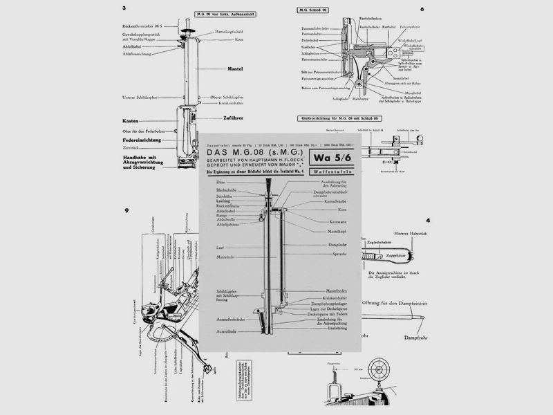 Nachdruck Wehrmacht Taschenkarte schweres MG 08