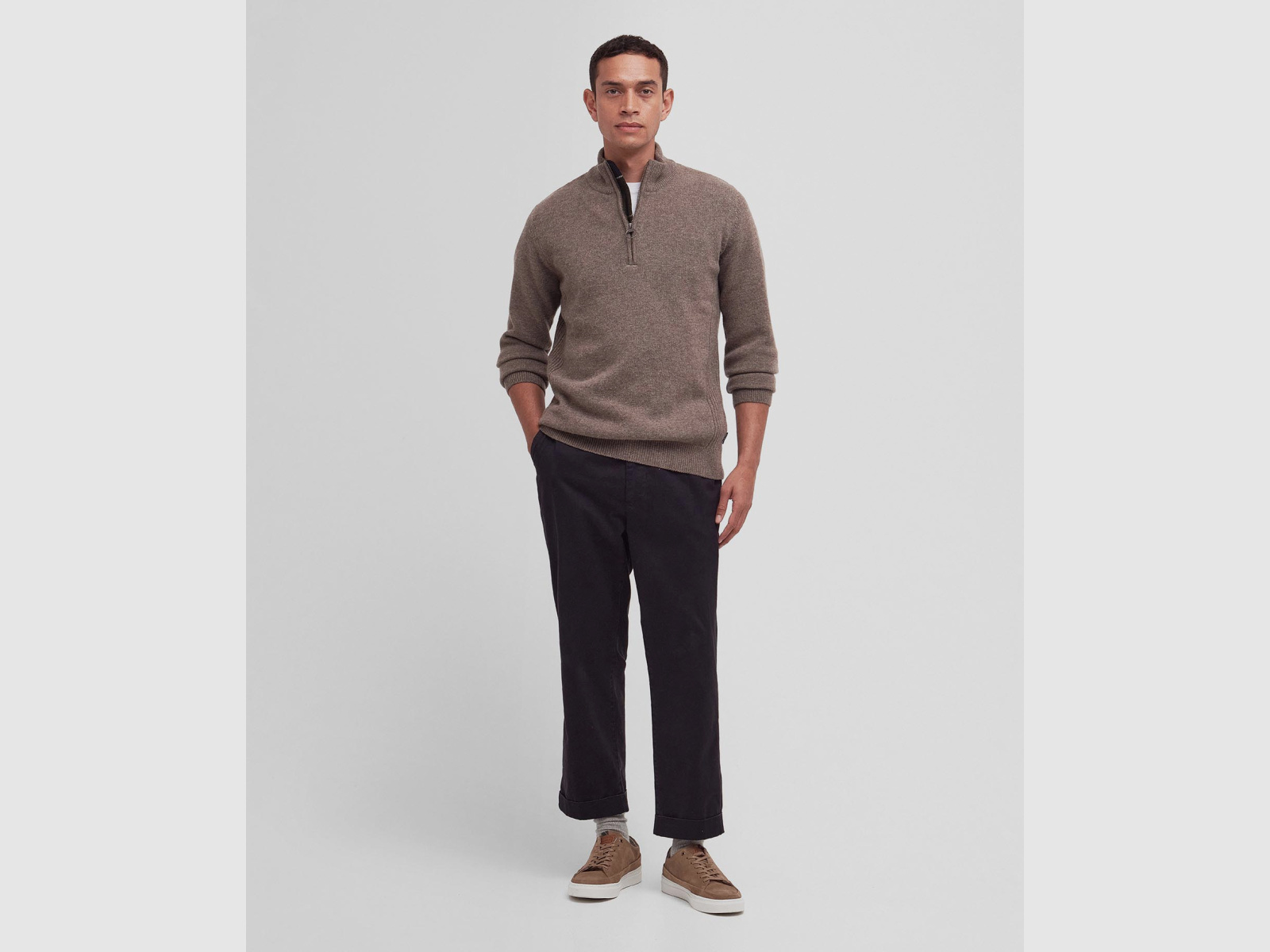 BARBOUR Holden Half Zip Sweater Military Marl