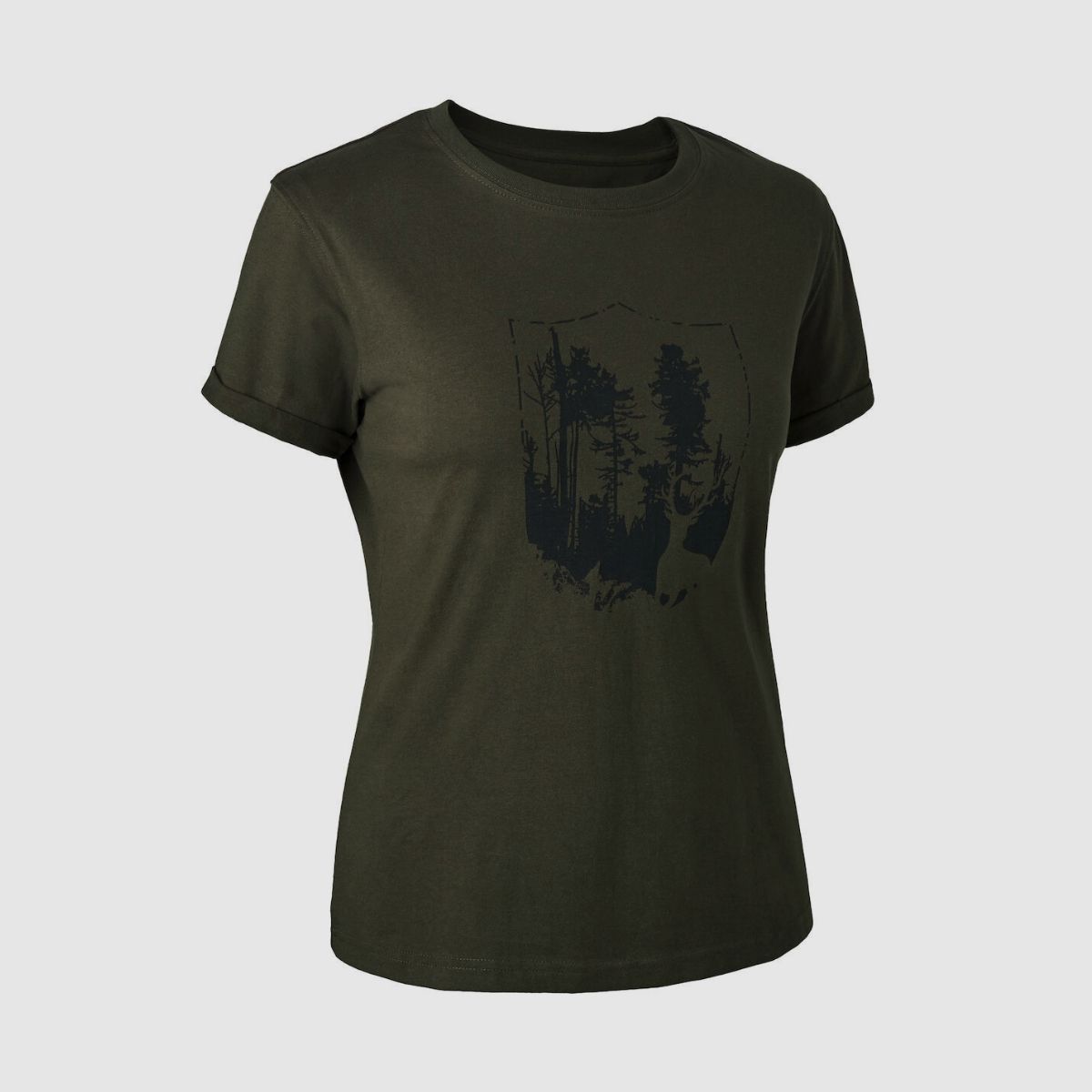 DEERHUNTER Camiseta de mujer con logo de escudo Deerhunter
