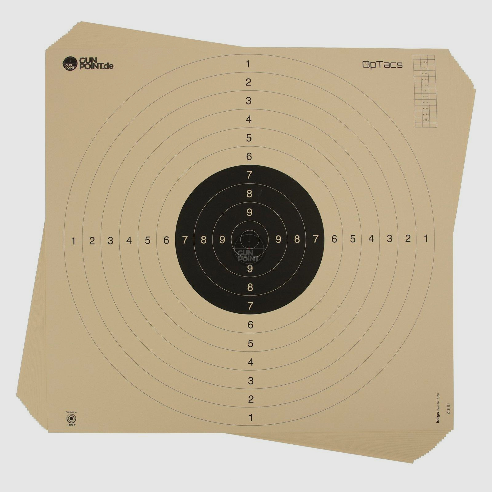 Paquete de 20 - Disco de pistola / calibre pequeño 55 x 52 cm con ranura de inserción