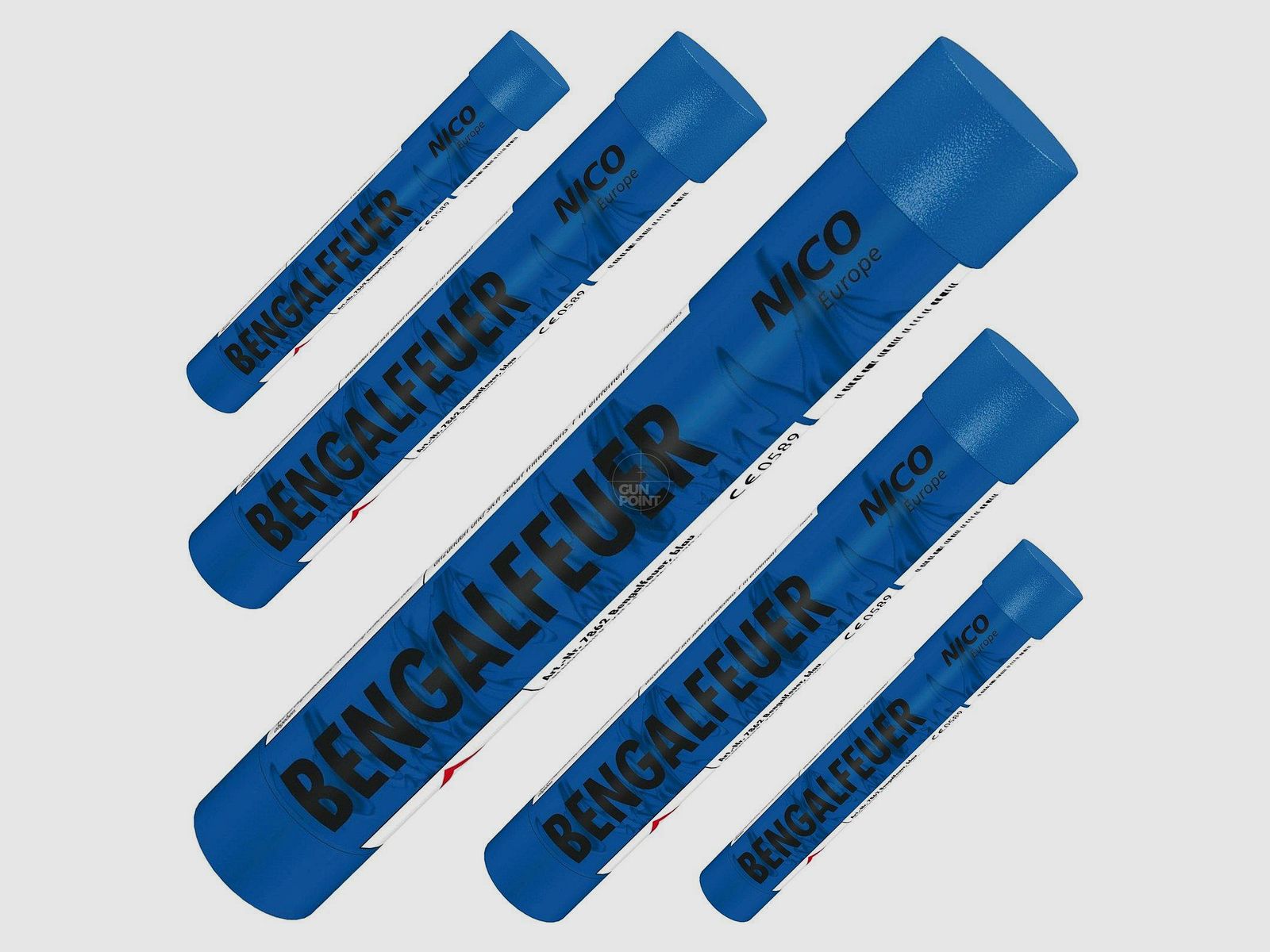 5er SET !!! Nico Pyro Bengalfeuer Blau