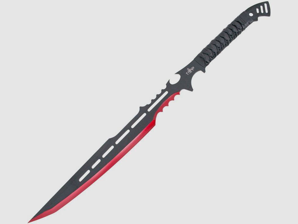 Jagd Machete schwarz mit rotem Schliff