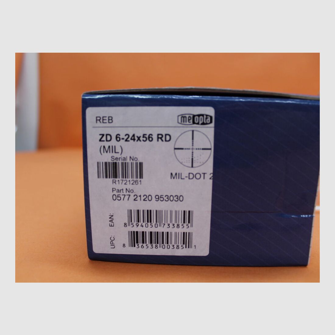 Meopta Meopta ZD Zielfernrohr 6-24x56 RD MIL-RAD MilDot2 Leuchtabsehen (2.BE) 1cm Click, 30mm Mittelrohr