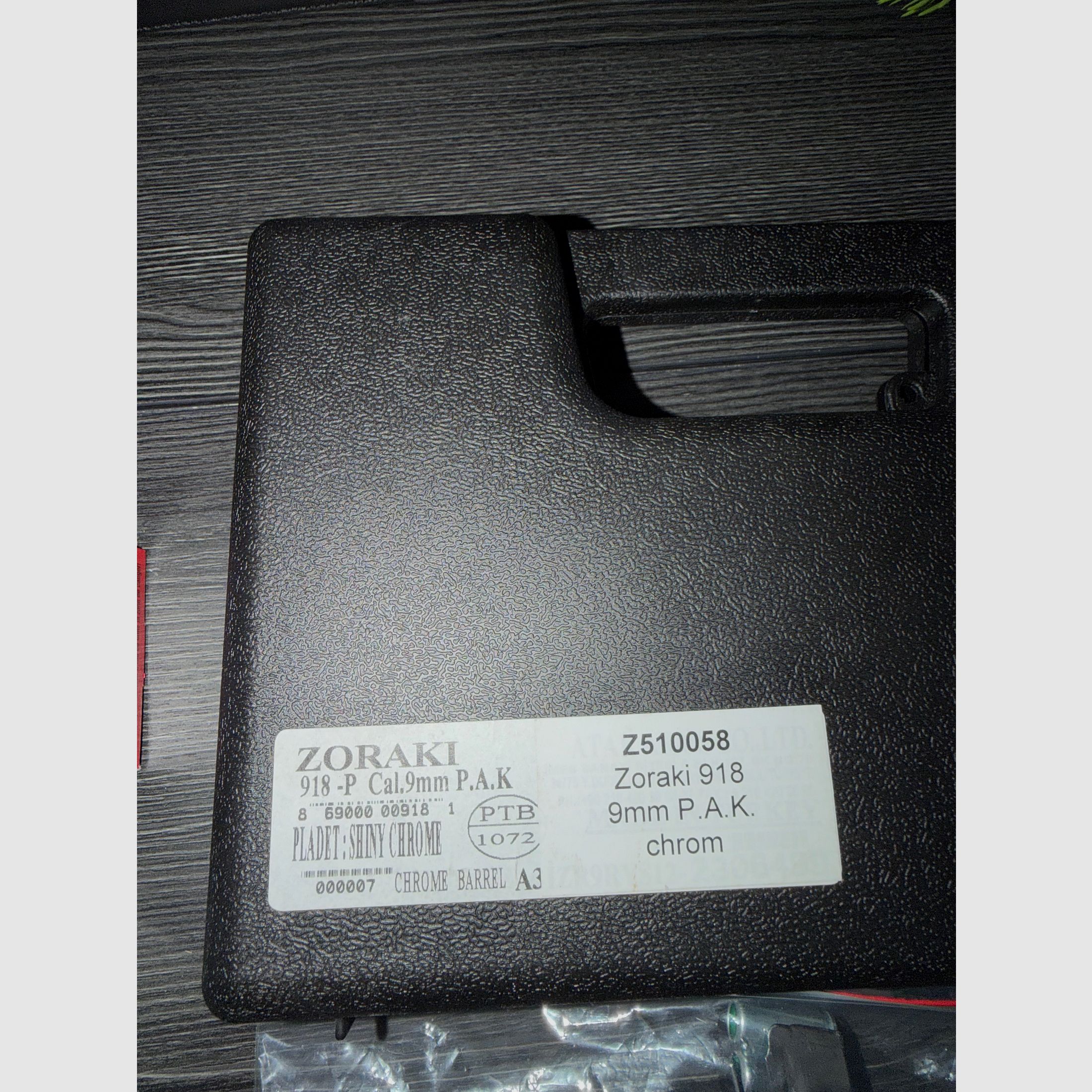 918-P Schreckschusspistole Chrom 9mm inkl. Zubehör