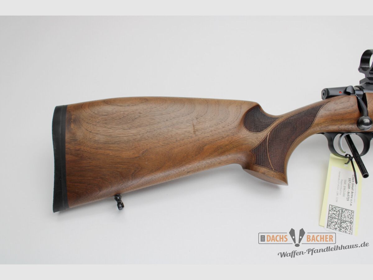 Rep. Büchse CZ 557 LUX Kal. 8x57 Mündungsgewinde mit Schiene und 30er Ringen, Bild 5 von 8