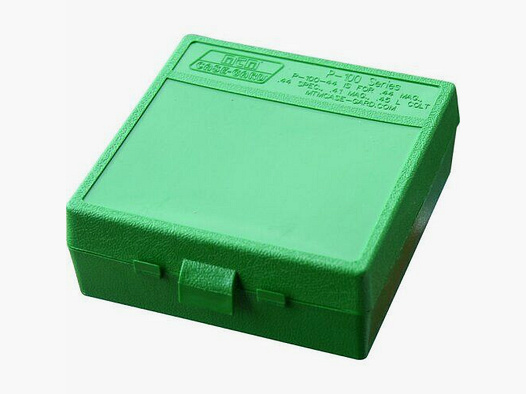 MTM Patronenbox mit Klappdeckel grün .41/.44/.45 100 Patronen