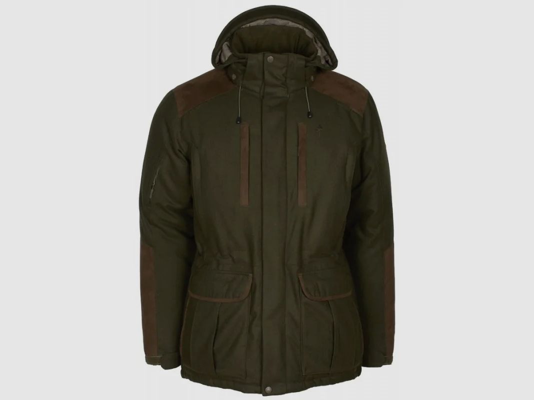 KURTKA MYŚLIWSKA MĘSKA PINEWOOD NYDALA INSULATION WOOL PARKA MOSSGREEN / SUEDE BROWN, zdjęcie 1 z 2