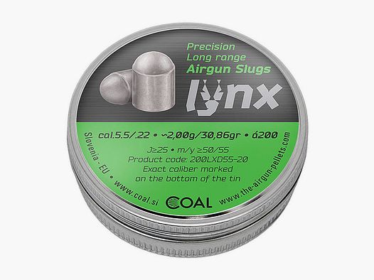 Rundkopf Coal Lynx Domed Kaliber 5,51 mm 2,0 g gewĂ¶lbt glatt 200 StĂĽck