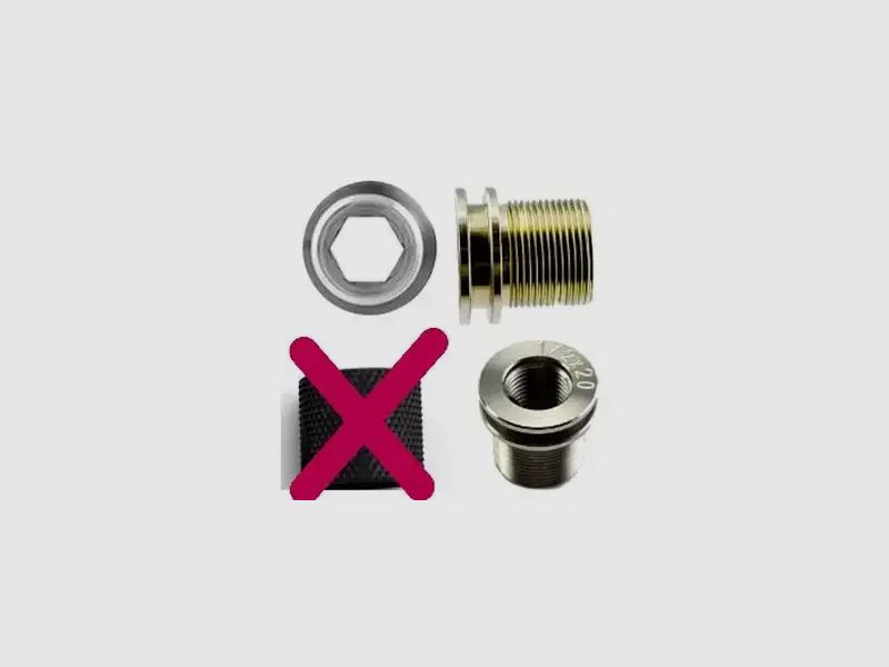 Schalldämpferadapter (WHED-Adapter) M15x1 auf M18x1 und 5/8x24 auf M18x1 (Lauf auf SD)
