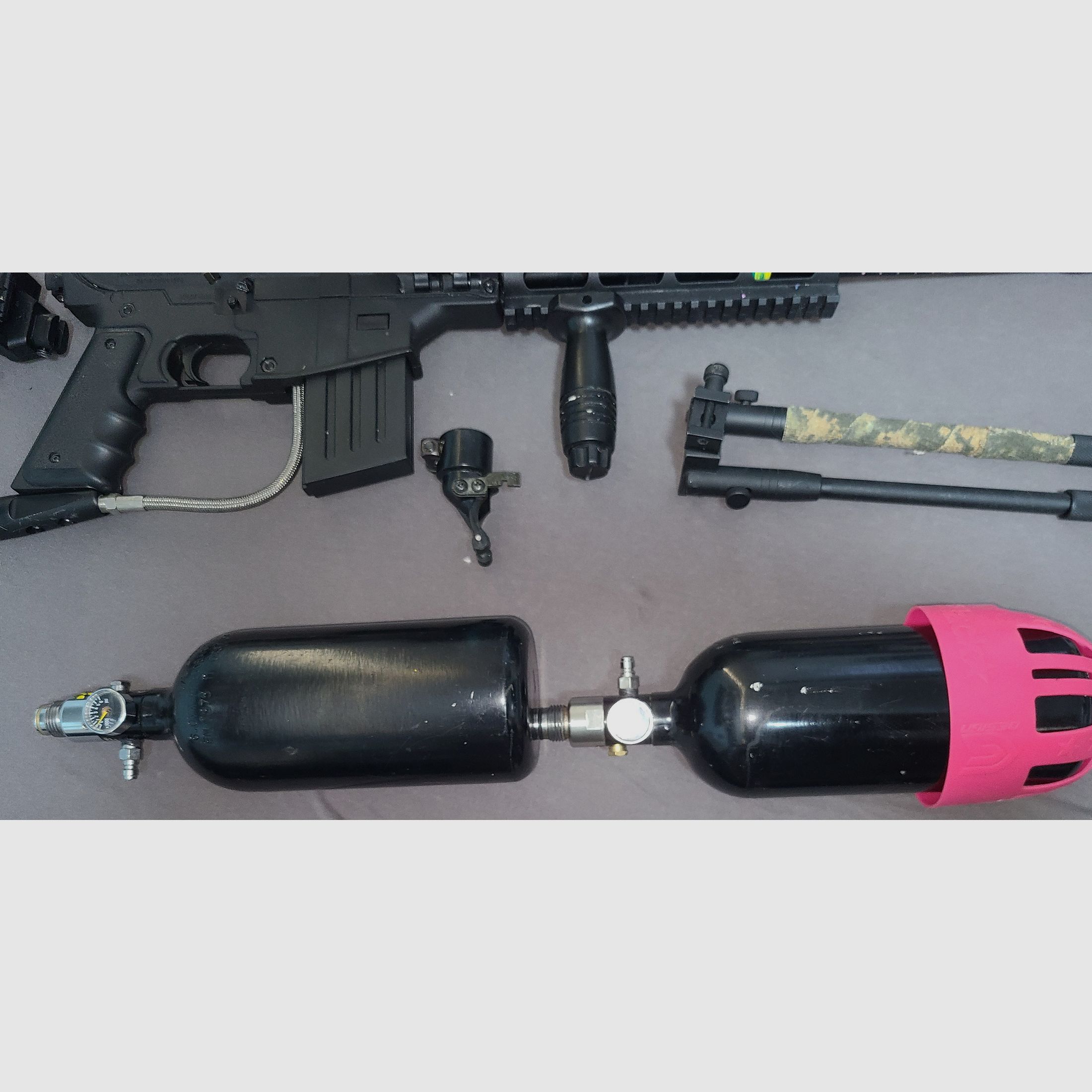 KOMPLETT SET TIPPMANN SIERRA ONE  und  BRAVO ON ELITE cal. 68 ! TOP ! mit viel ZUBEHÖR PAINTBALL  HOME DEFENCE HEIMVERTEIDIGUNG 