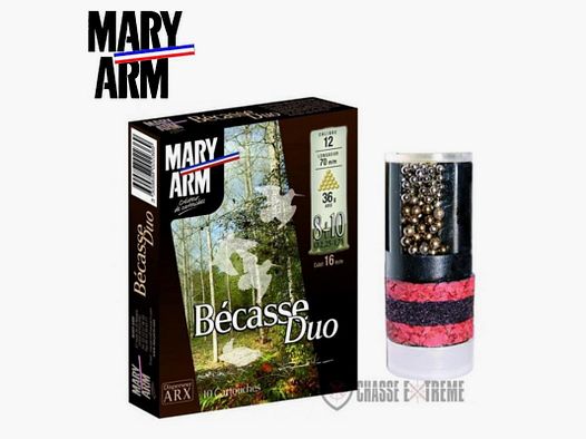 10 Cartridges MARY ARM Bécasse Duo 36G Cal 12/70 Shot No. 8+10