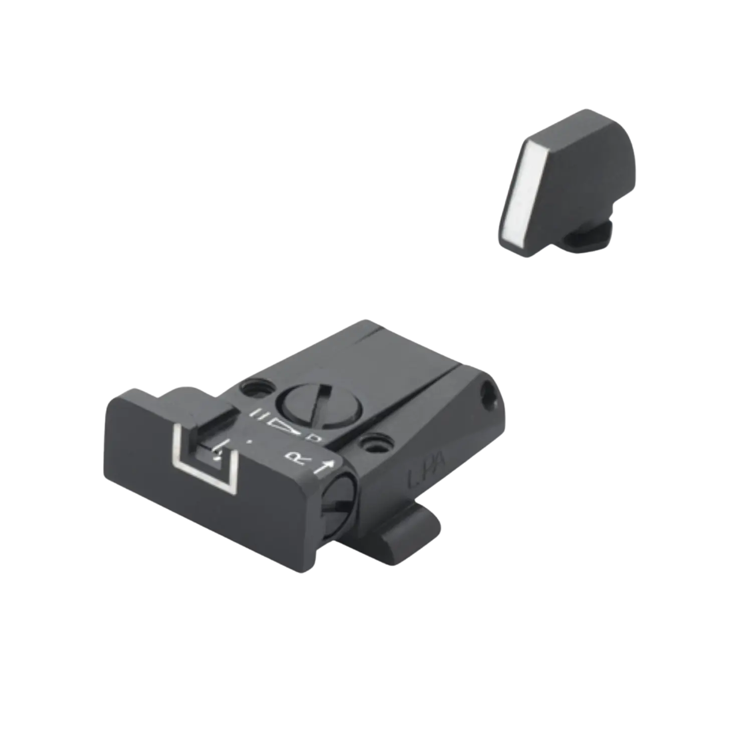 LPA SPR Visier White Outline mit Visierkorn Glock 17-35/44