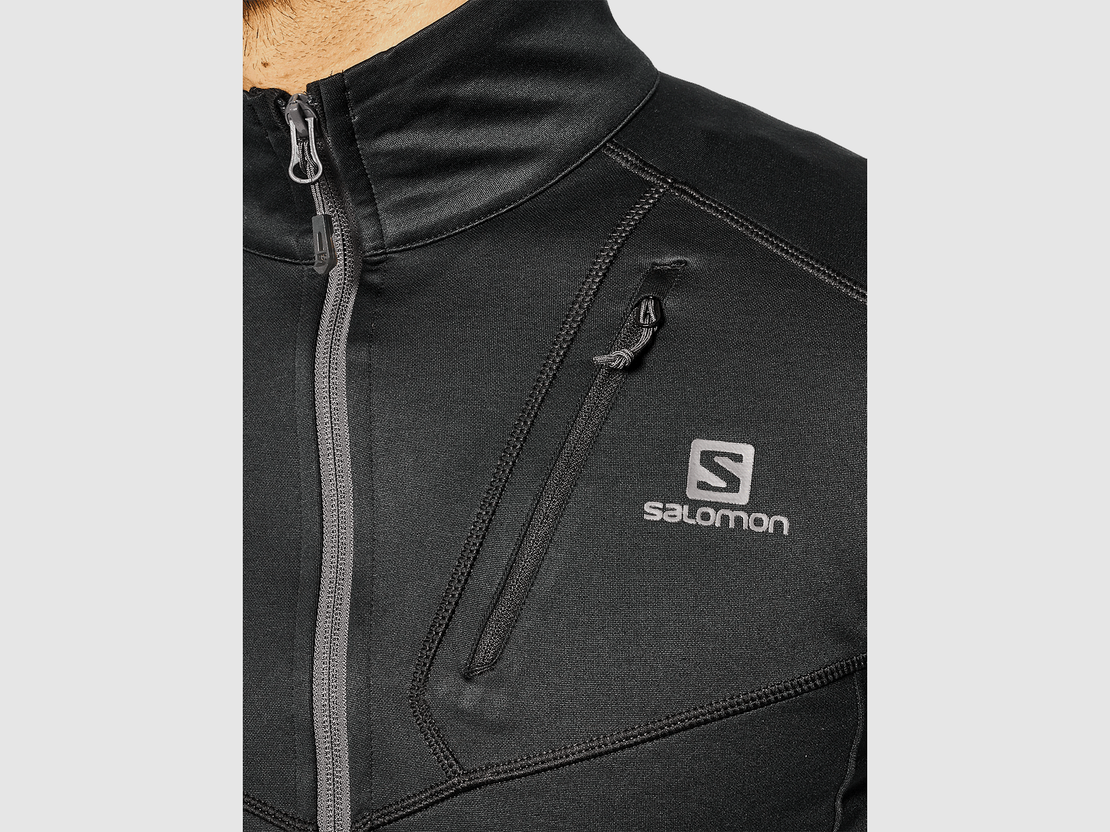 MAGLIA/PILE – SALOMON – MEN – DISCOVERY FZ M Black MIDLAYER JACKET, image 5 of 7