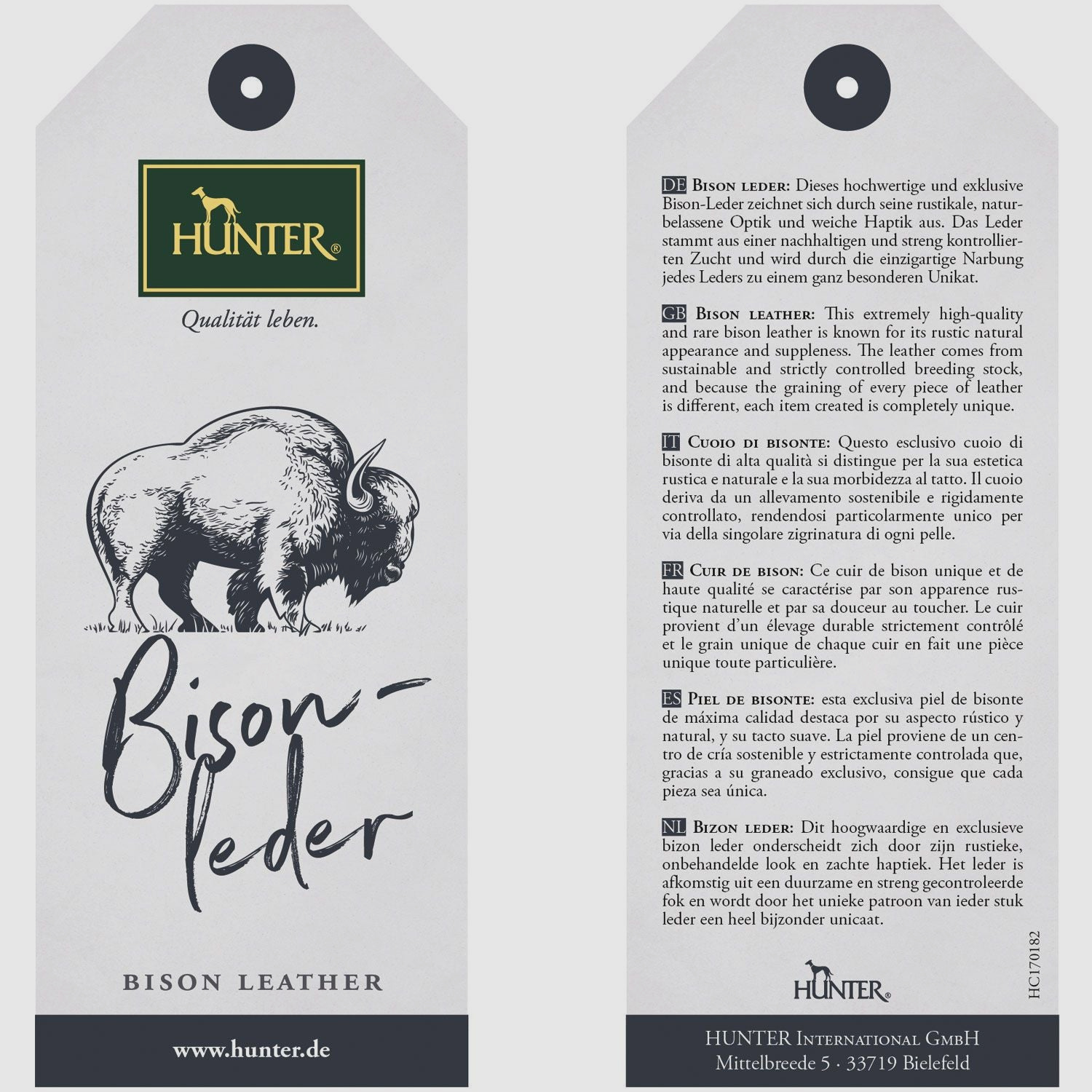 Hunter Halsband Cody aus Bisonleder