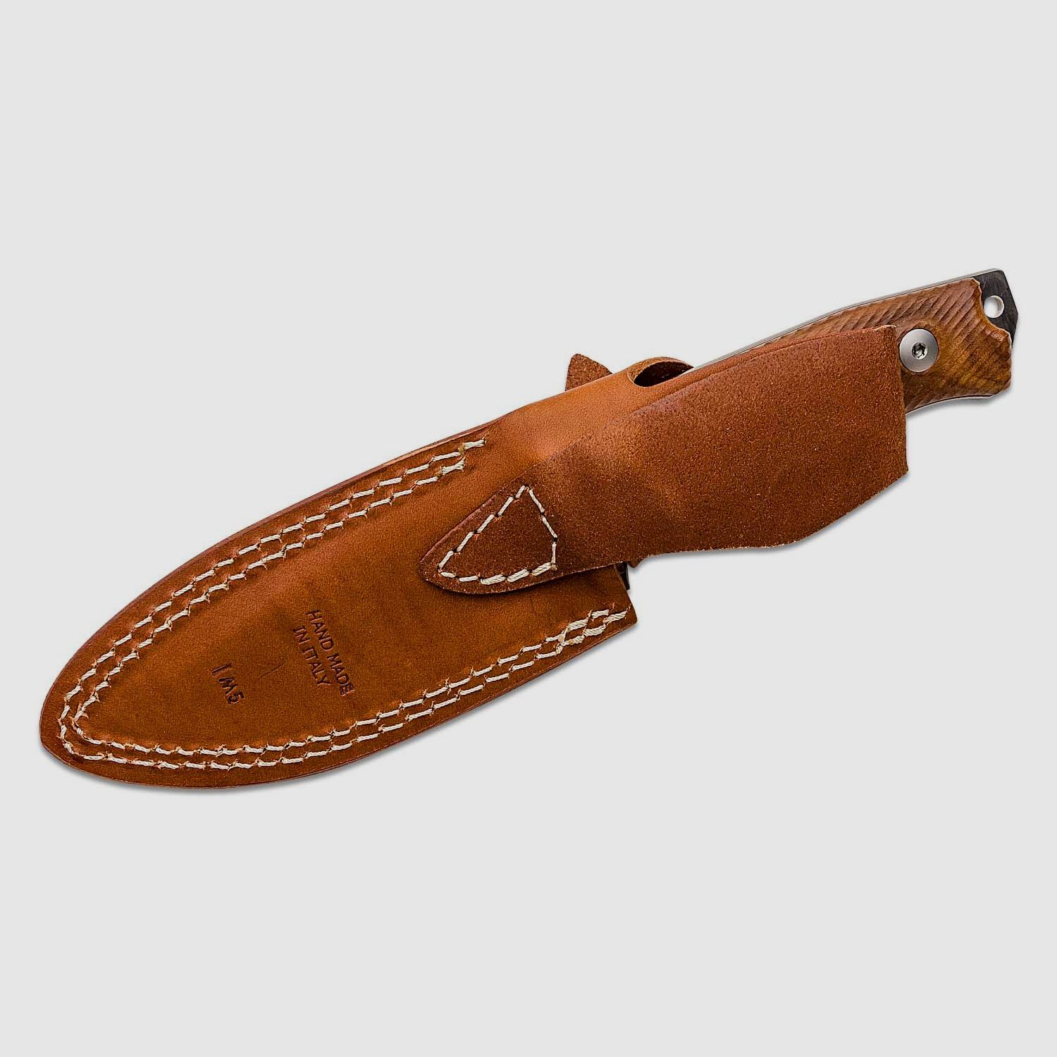M5 Jagdmesser, Satin Sleipner Glatte Klinge, Santos Holzgriffe, Lederscheide | 97226