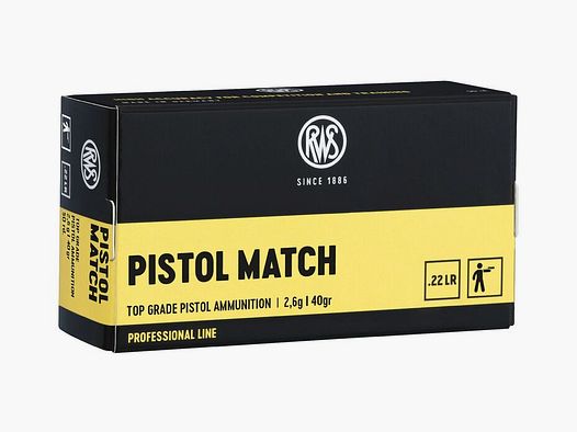 RWS Pistol Match .22 LR 40GR LRN 50 Patronen