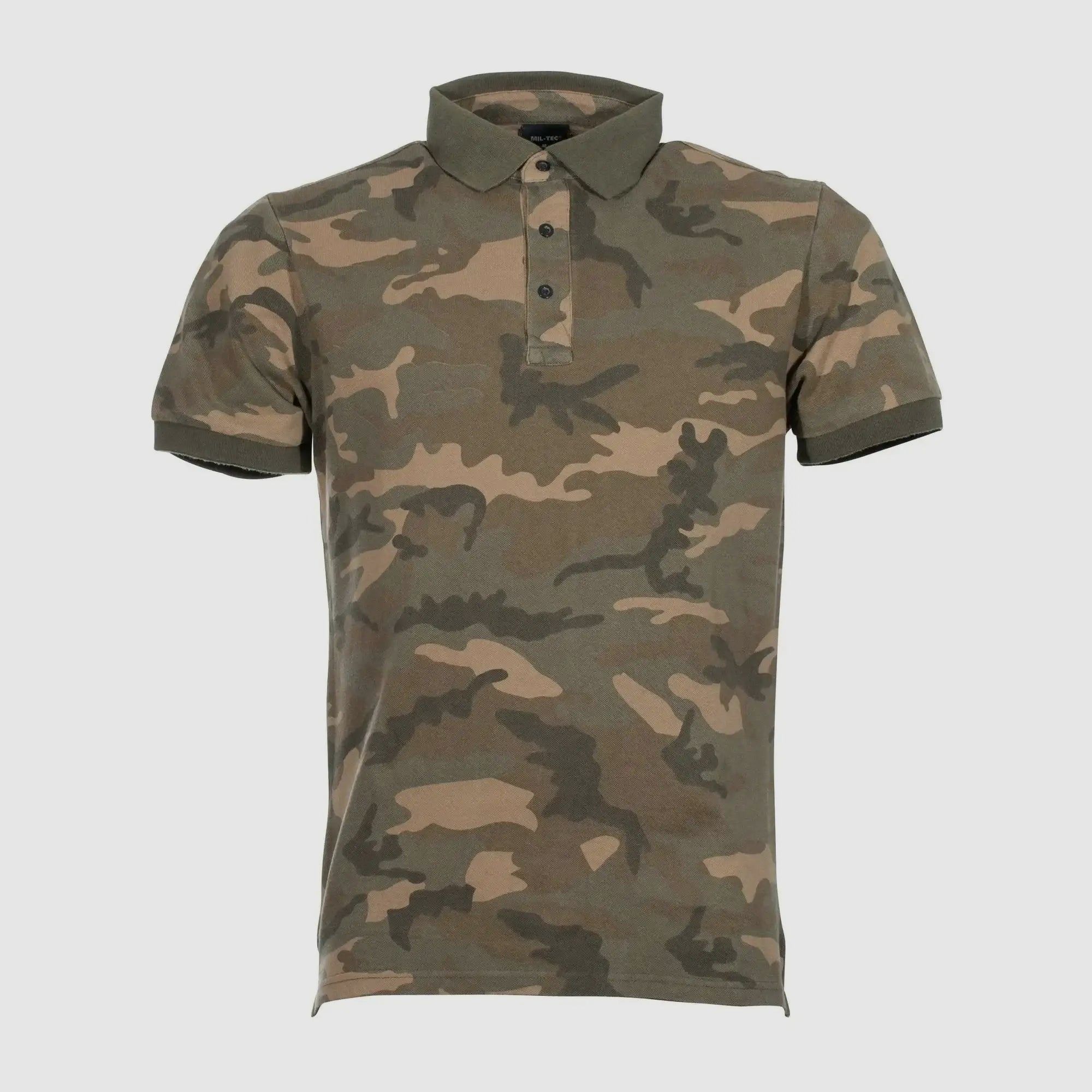 Mil-Tec Mil-Tec Shirt Poloshirt Prewash Co Pikee - Woodland / S Herren