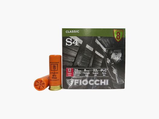 Fiocchi S4 Patronen cal. 12/70 32 g Bleischrot 8