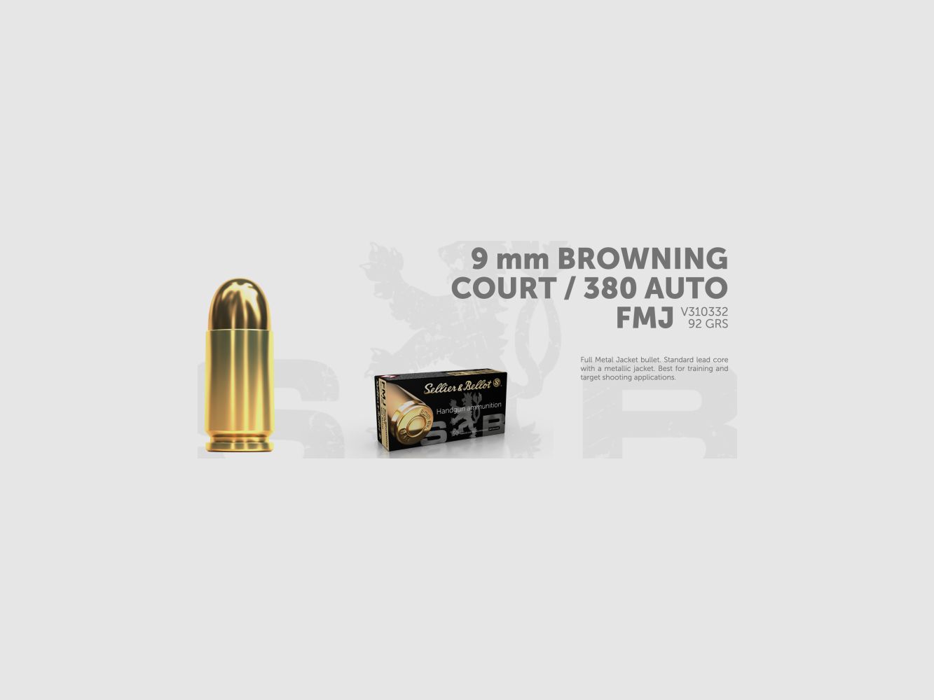 9MM BROWNING / 380 AUTO SELLIER & BELLOT (PUDEŁKO 50 PATRON), 92 GRS, 6 G