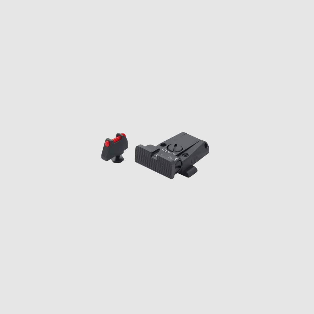 LPA tacca di mira micrometrica SPR per pistole Glock con mirino anteriore in fibra ottica rossa