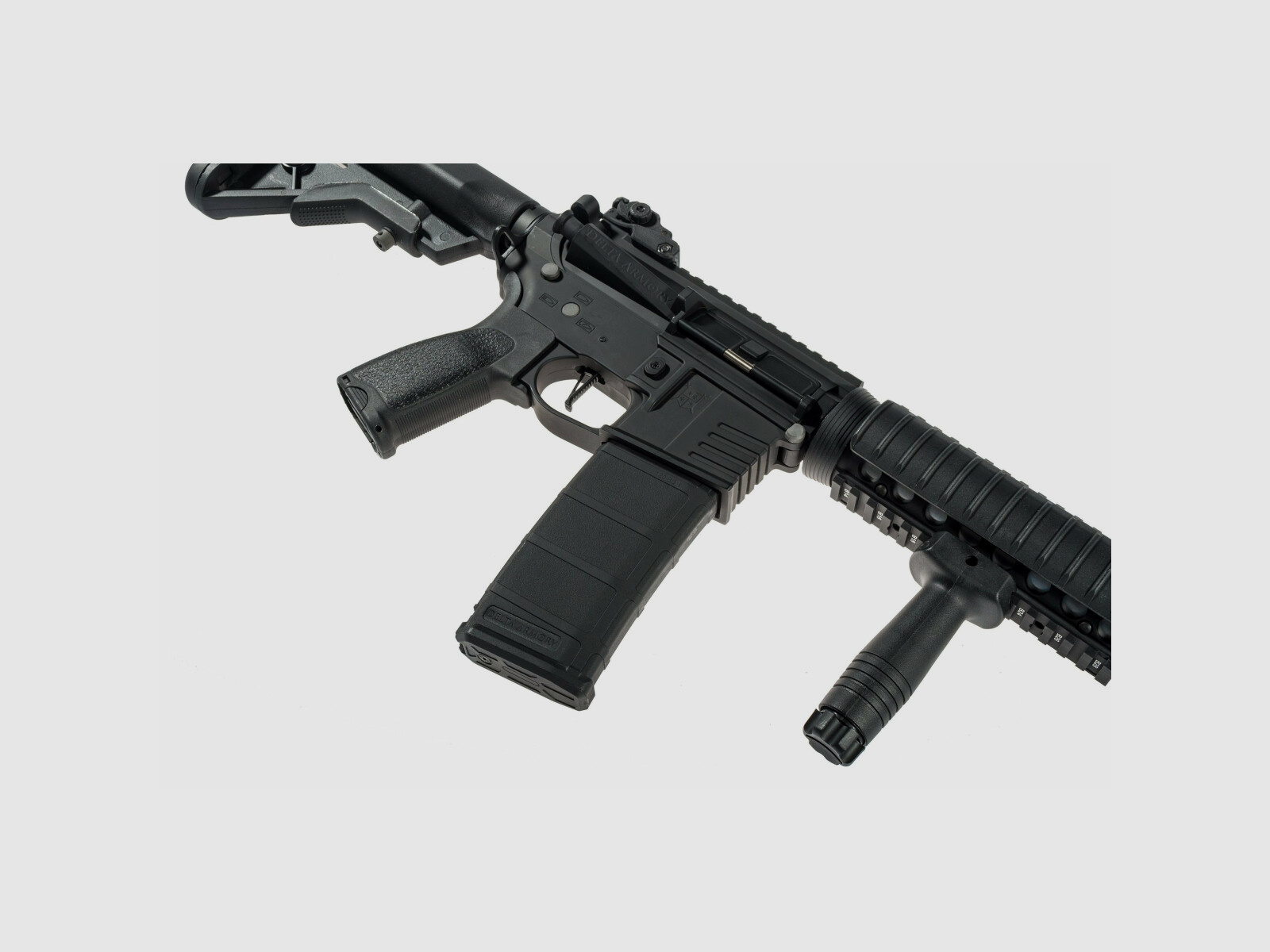 AR15 RIS ALPHA Vollmetall ETU - NC! - Serie Delta Armory Schwarz S-AEG Airsoft Gewehr Frei ab 18 Jahren