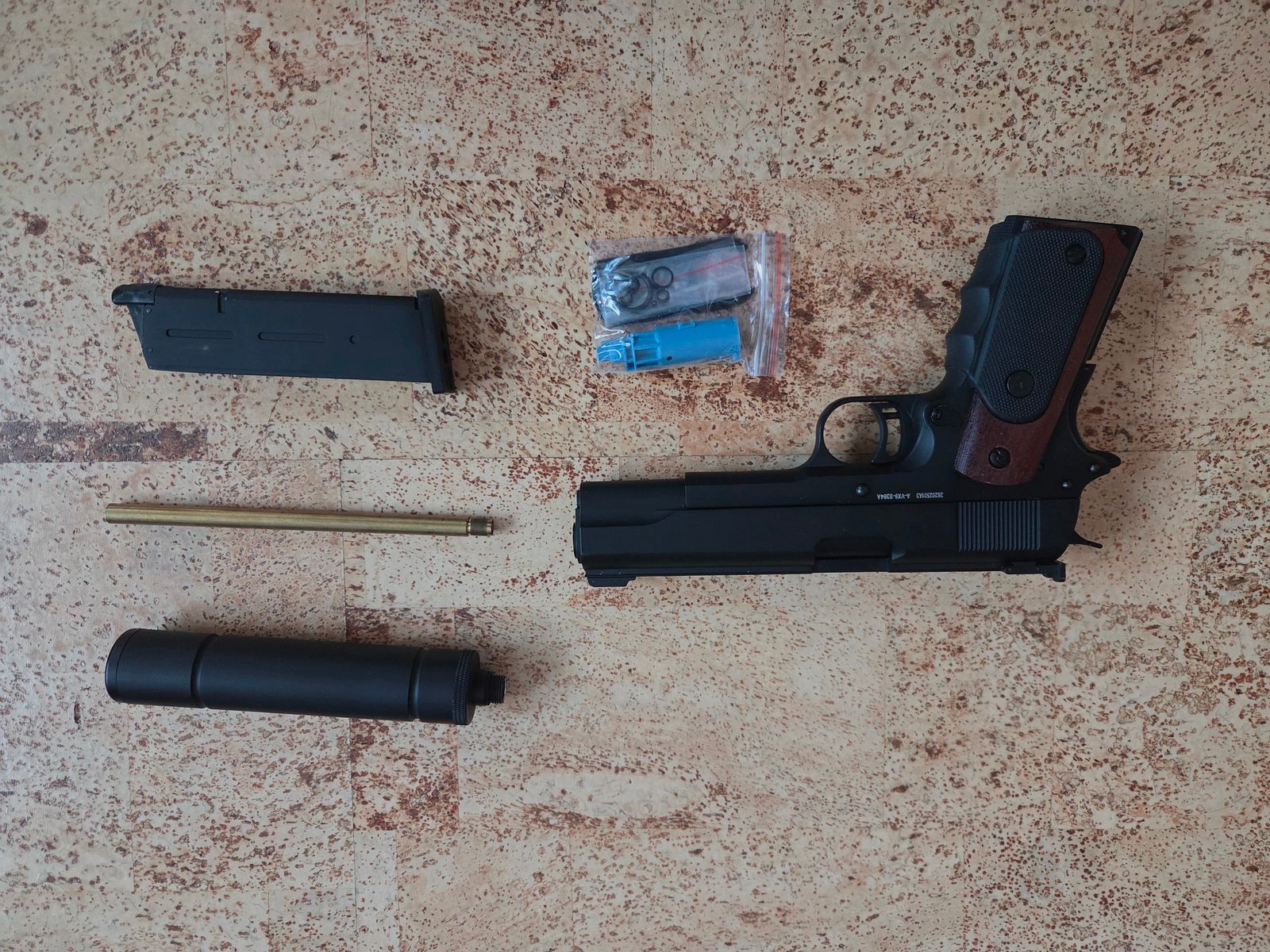 VORSK M1911 VX-9 Silenced Full GBB 6mm BB black