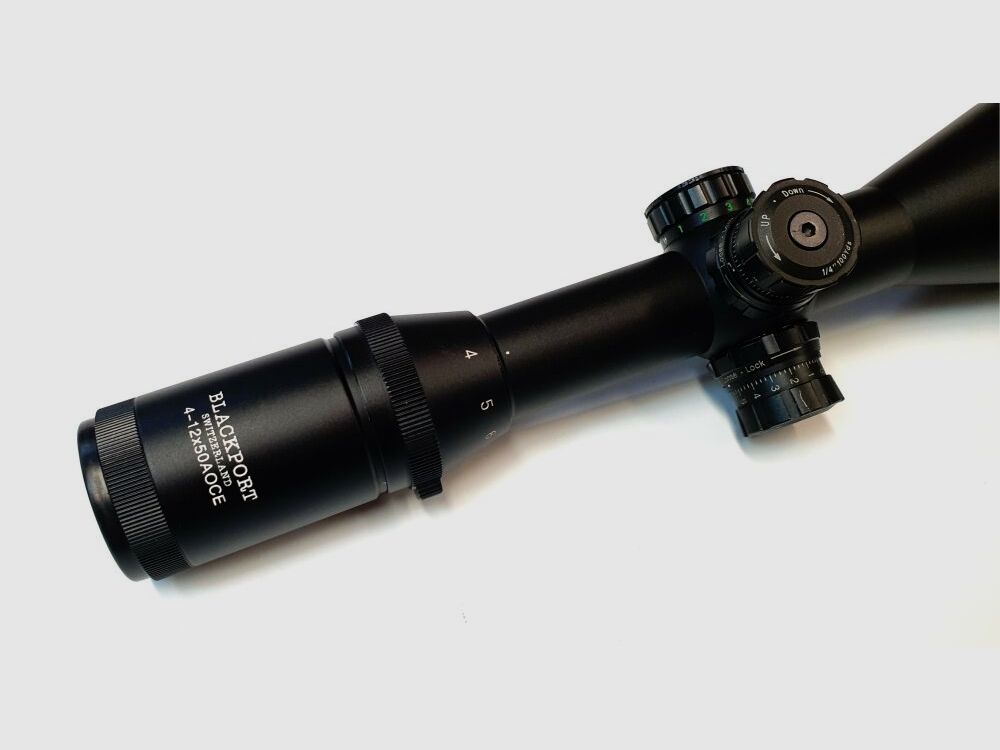 Unbekannt Zielfernrohr unbekannter Hersteller, 4-12x50AOCE mit Aufschrift Blackport