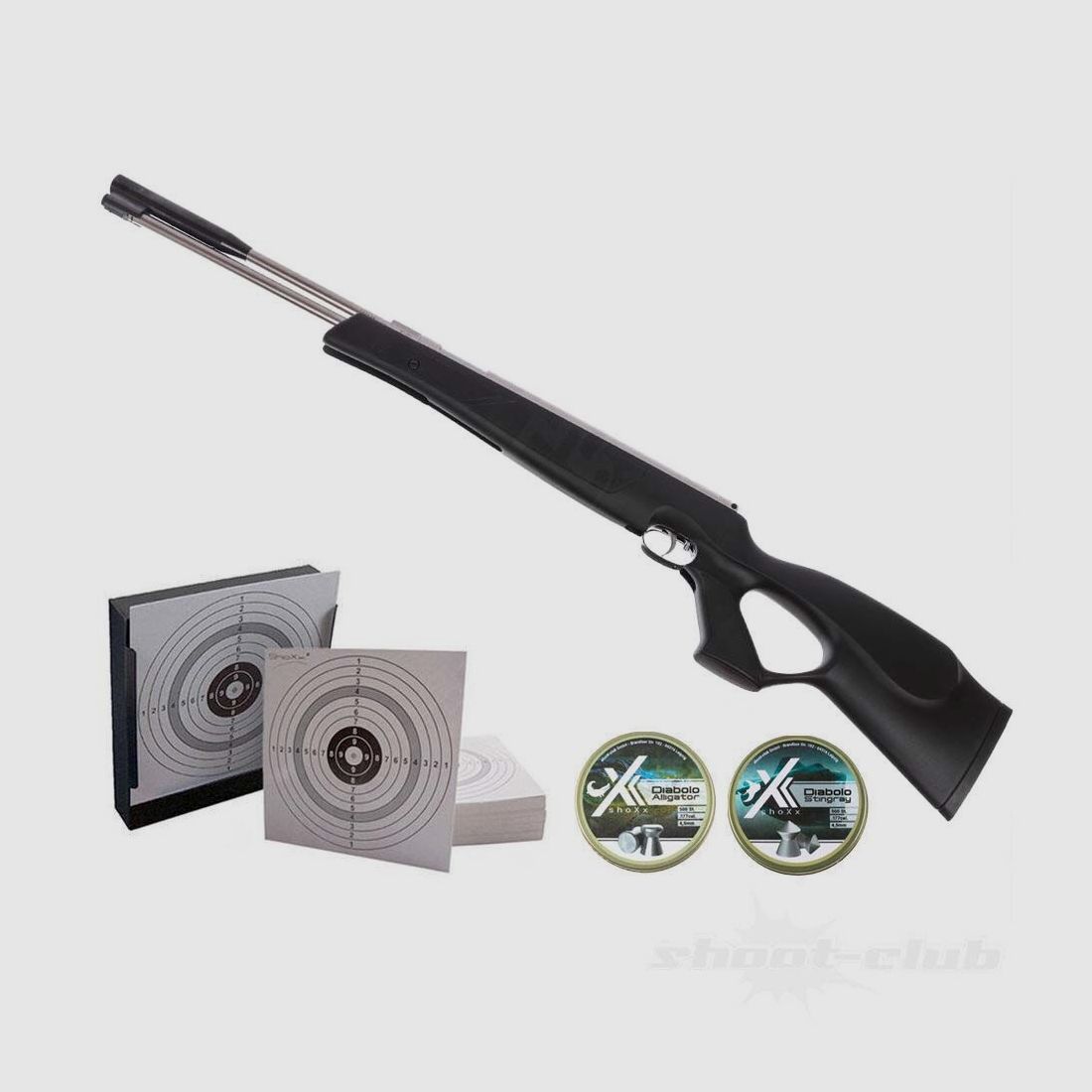 Weihrauch HW97 Black Line STL Luftgewehr 4,5 mm Diabolo Kugelfang-Set