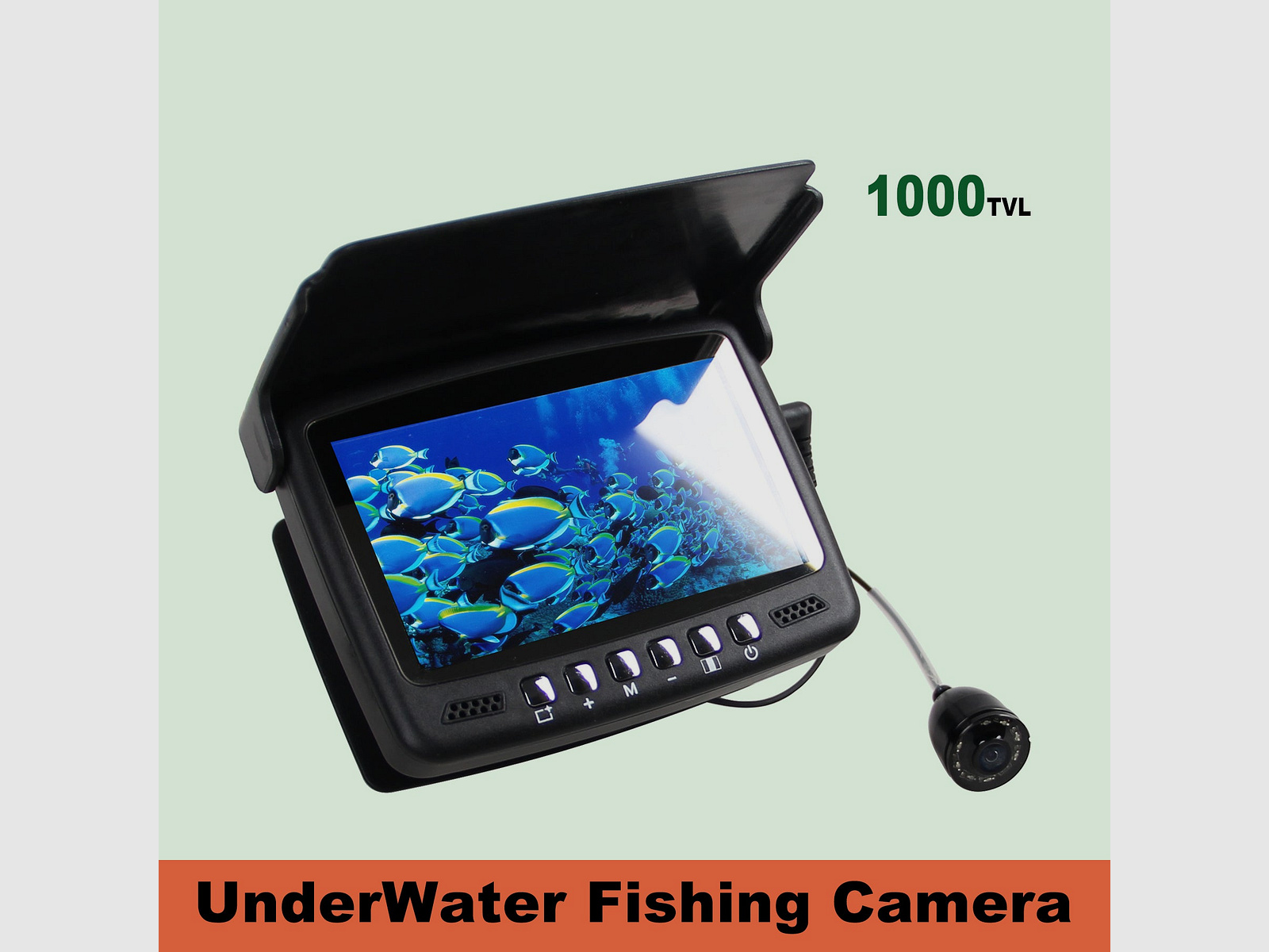 Angelkamera, tragbare Fischfinder-Kamera HD 1000 TVL Infrarot-LED wasserdichte Kamera mit 4,3-Zoll-LCD-Monitor für Eis See See Boot Kajak Angeln / CR110-7H