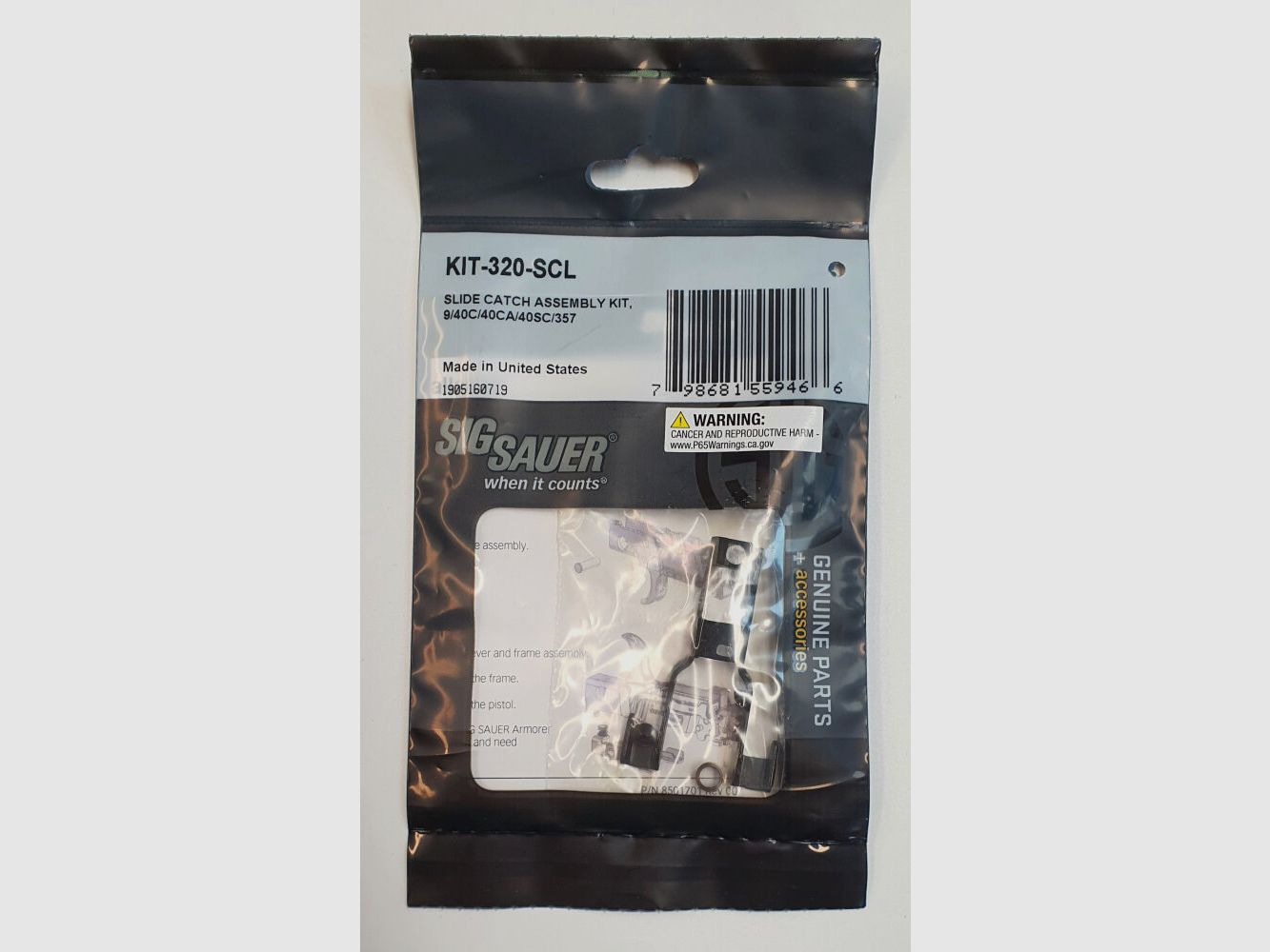 SIG SAUER P320 COMPACT Pistolet 9/357/40 CATCH DE GLISSIÈRE AMBIDEXTRE