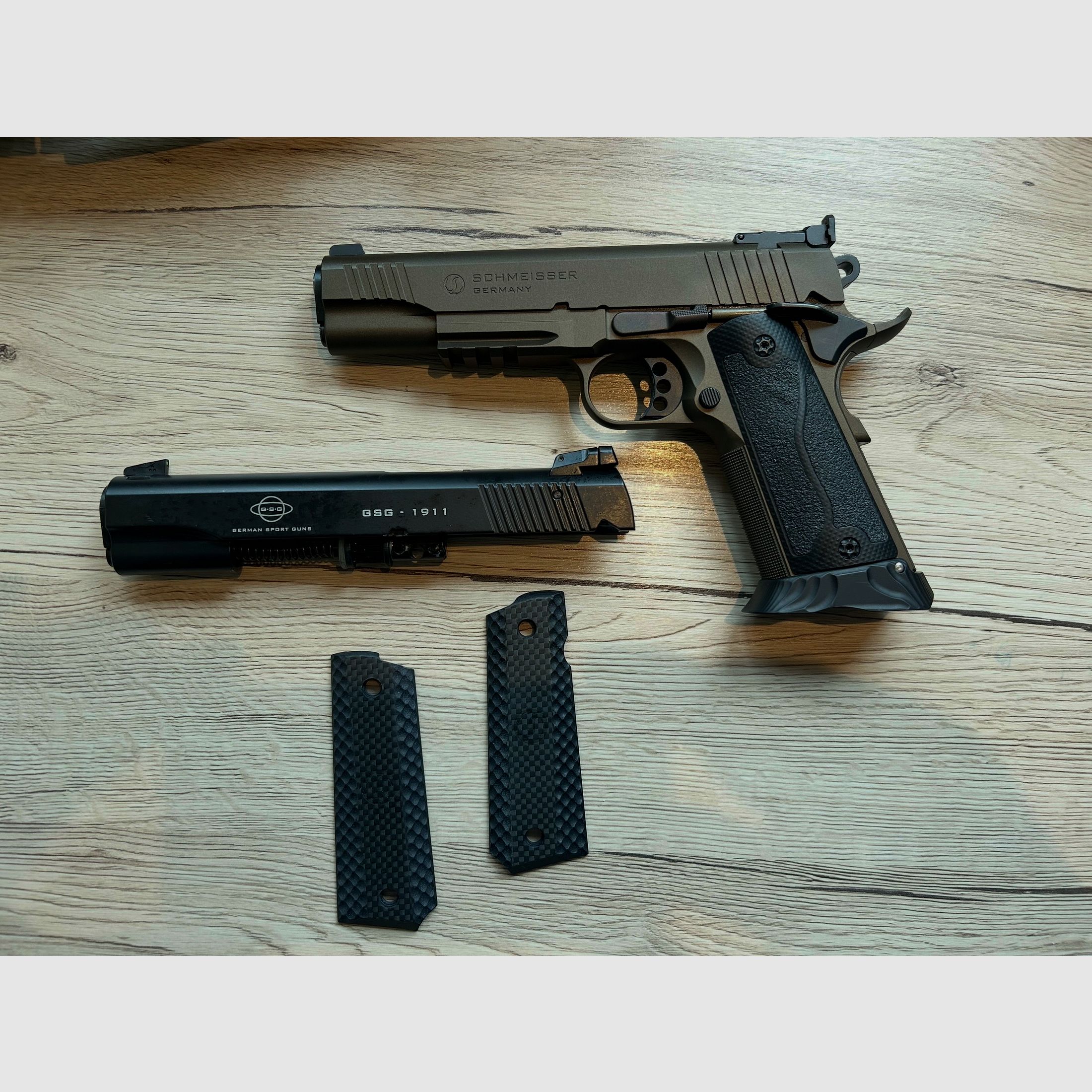 Schmeisser Hugo 5 pulgadas 45ACP con sistema intercambiable GSG 22LR como nuevo.