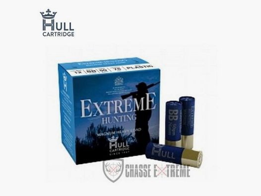 25 Patronen HULL Extreme Hunting 50G Kal 12/76 Pb N°3