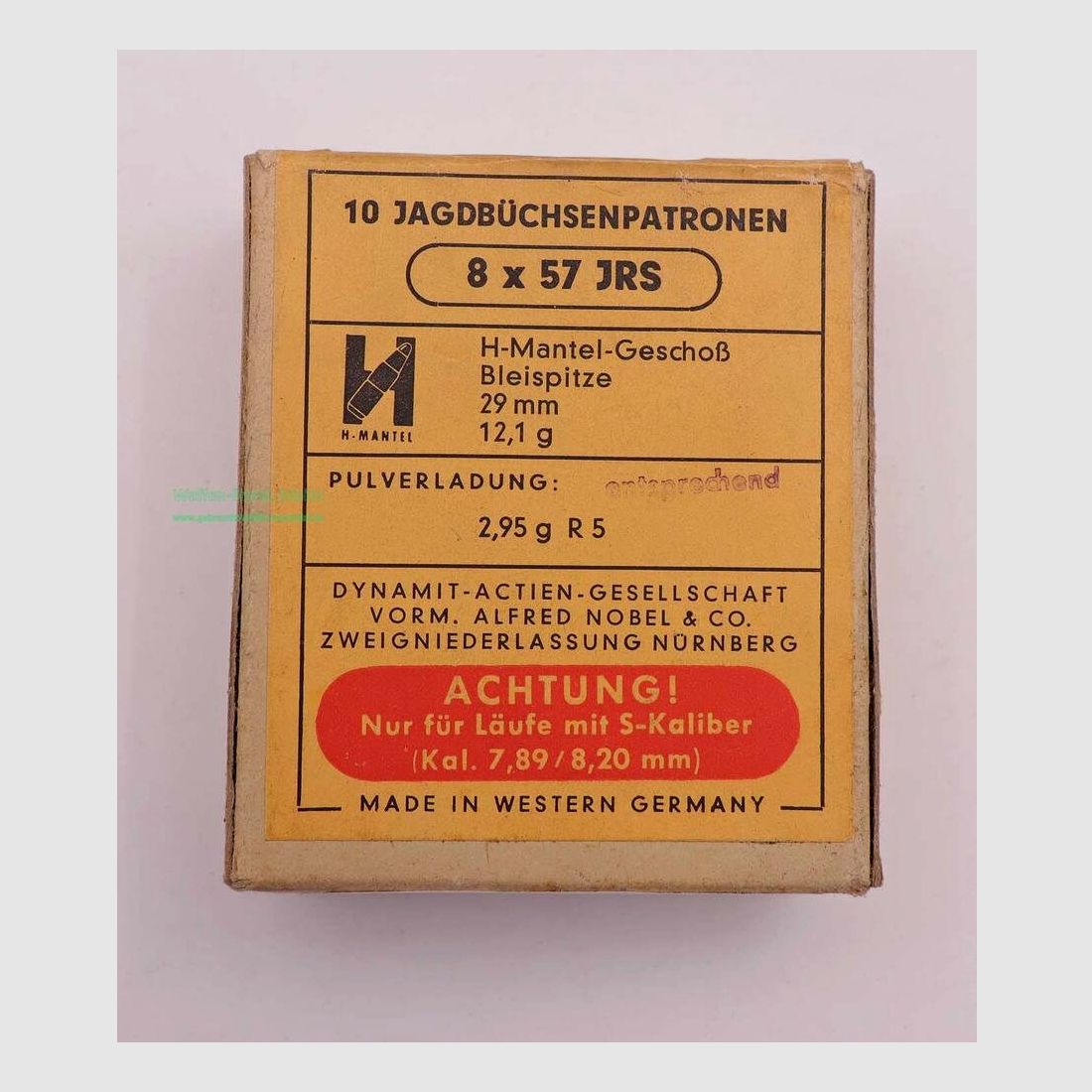 RWS (WZd.Fa.Rottweil) rifle cartridges 8x57JRS