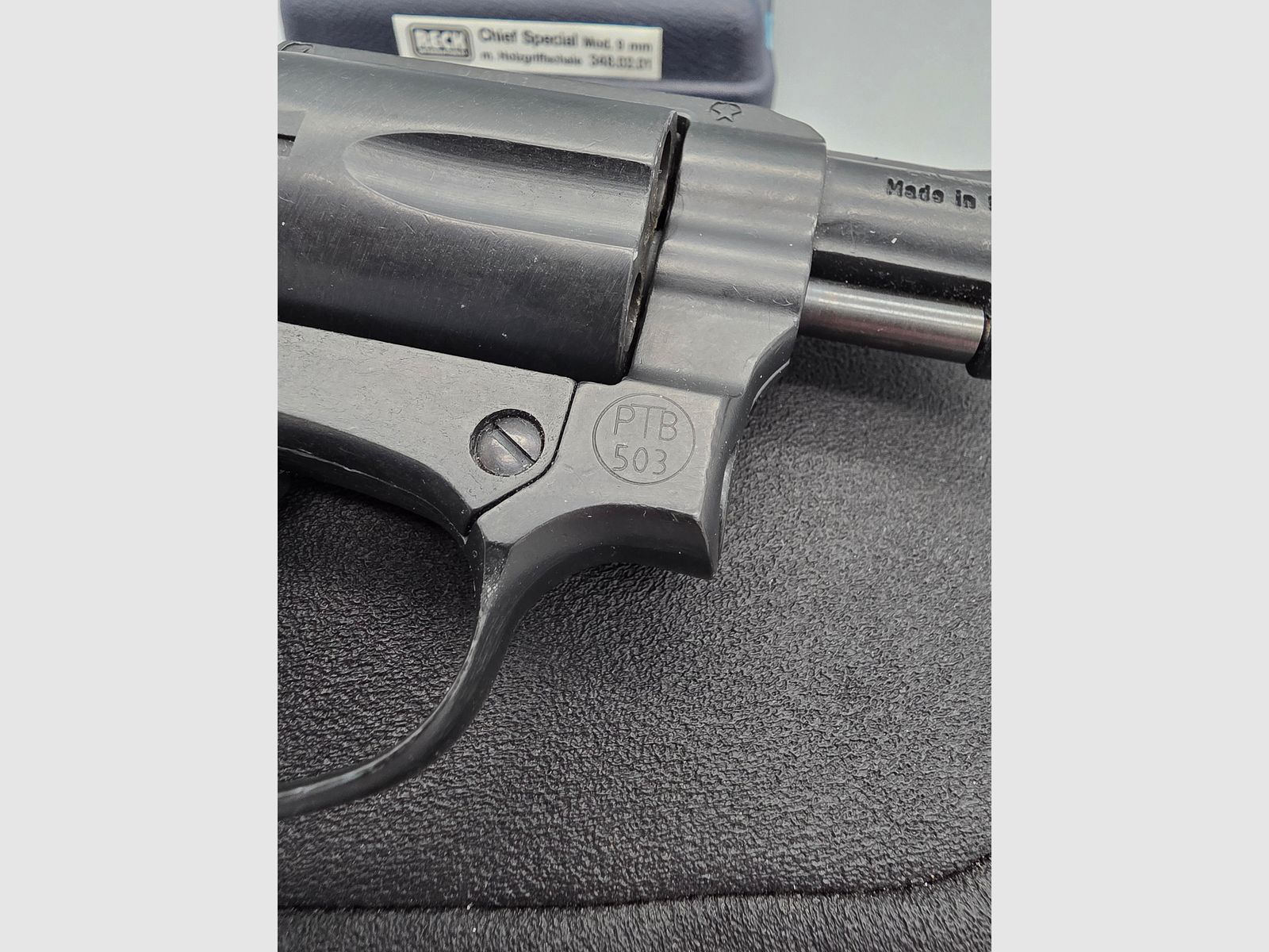 SRS Revolver Reck Chief Spezial w kal. 9mm Knall .380 z PTB 503 badaniem KD (1993)