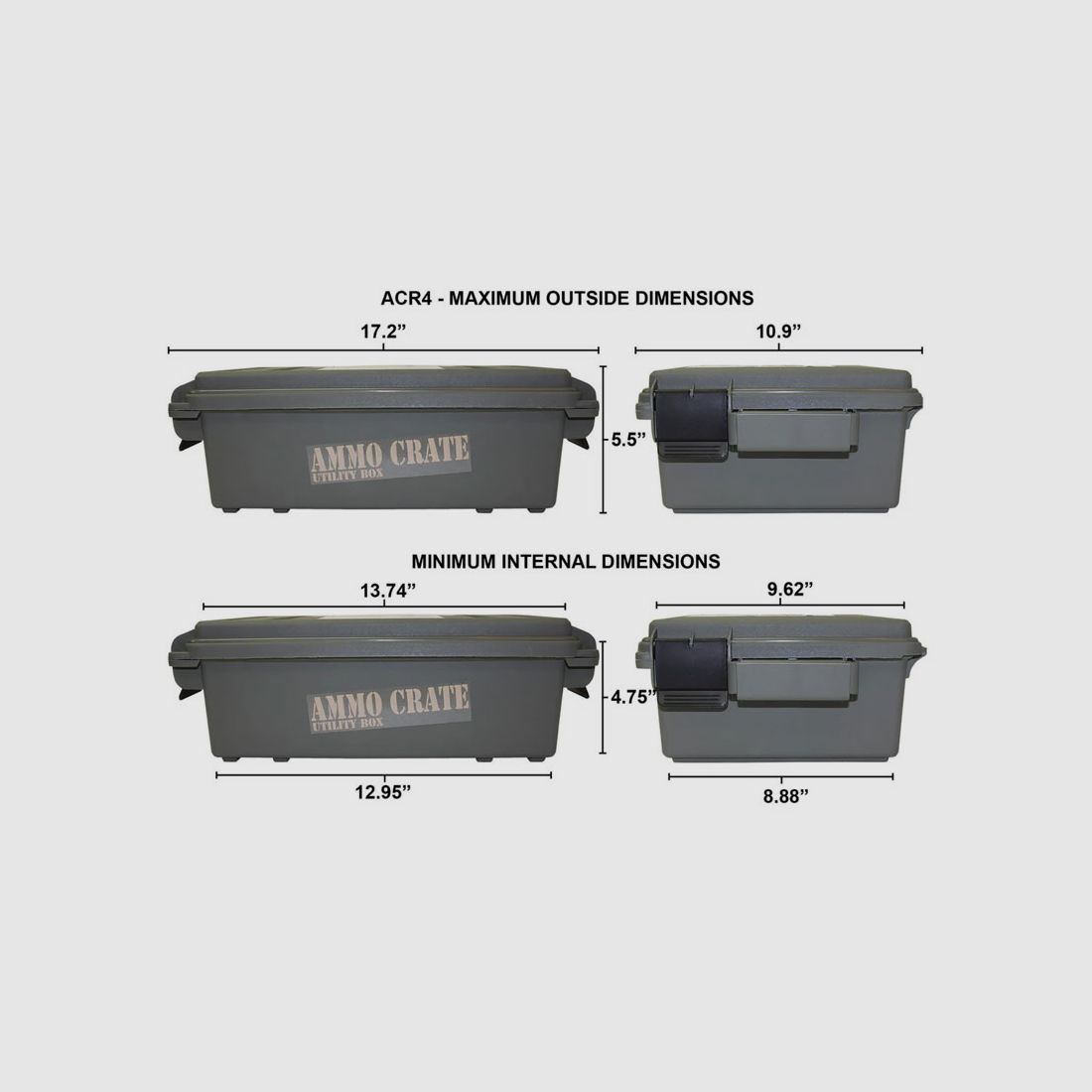 MTM Transport Box ACR4-18 with Folding Lid, Olive Green
