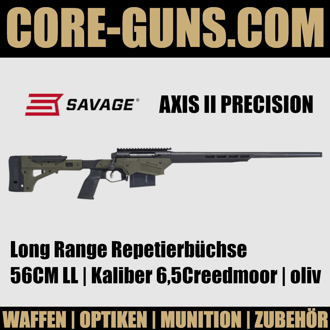 Savage Arms AXIS II PRECISION Savage Axis 2 Precision 56cm LL	 6,5Creedmoor, Repetierbüchse oliv UVP: 1399