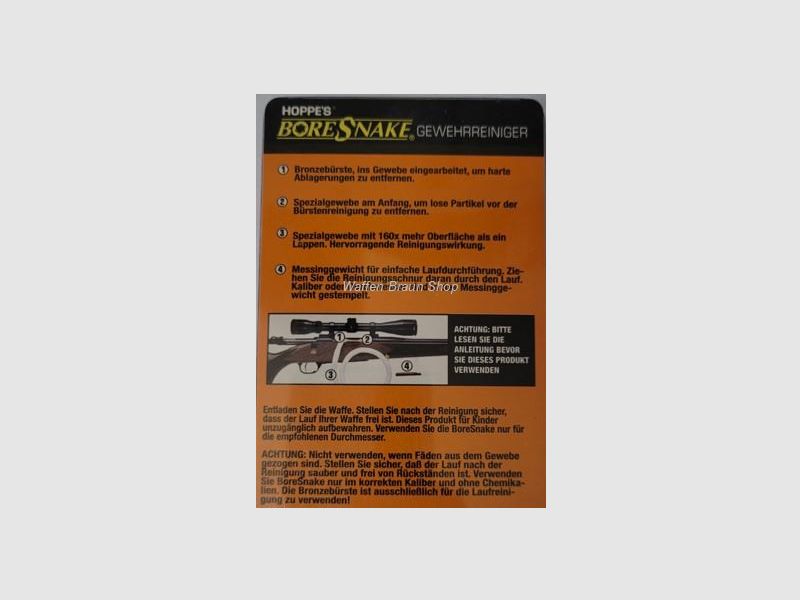 Hoppe s Bore Snake/ Qucik Clean 6,5mm / .25 /.257-.264 für Langwaffen